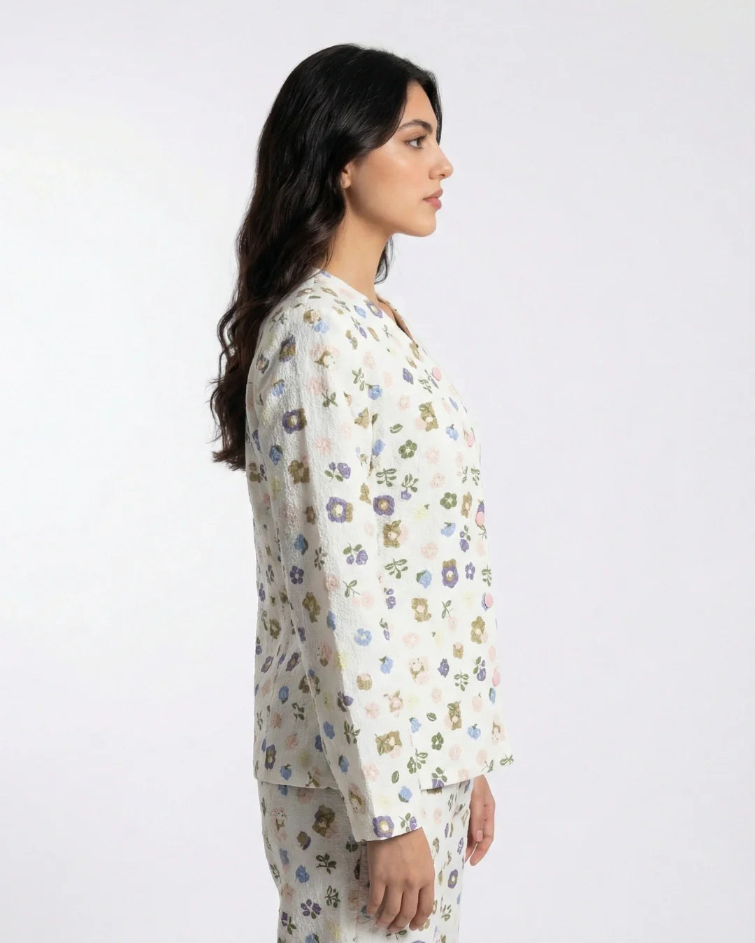 Summer Crinkled Pajama Suit - Pastel Bloom