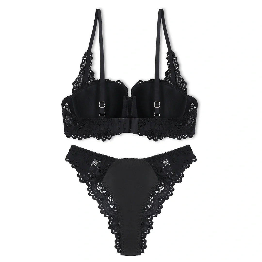 Skyler Embroidered Padded Bra and Panty Set