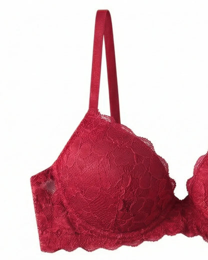 Padded Bra Set - Nerina - Red