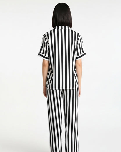 Linen Pajama Suit - Bold Stripes