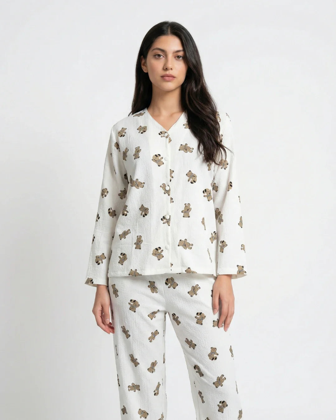 Summer Crinkled Pajama Suit - Little Teddy