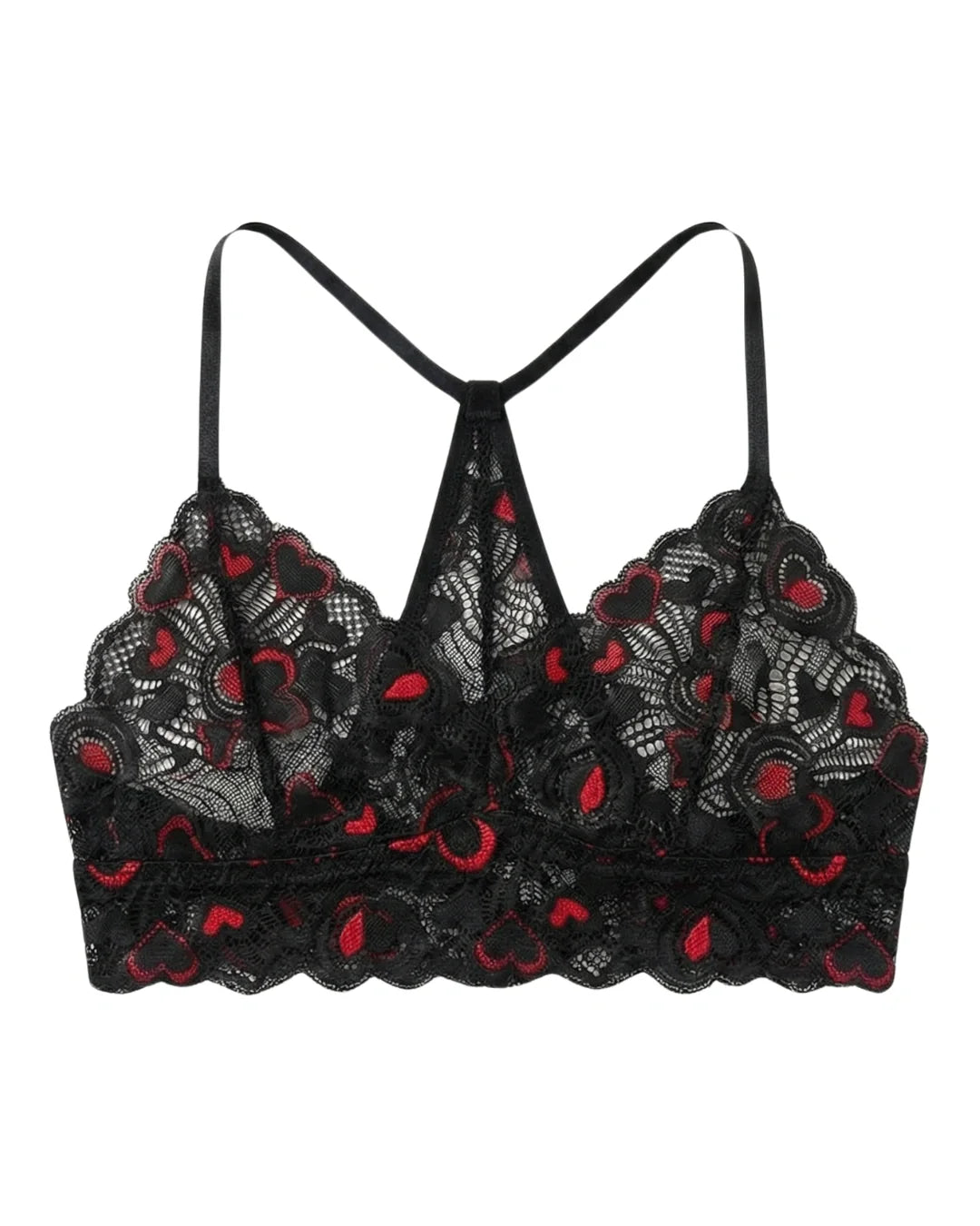 Non Padded Bra Set - Heart Lace