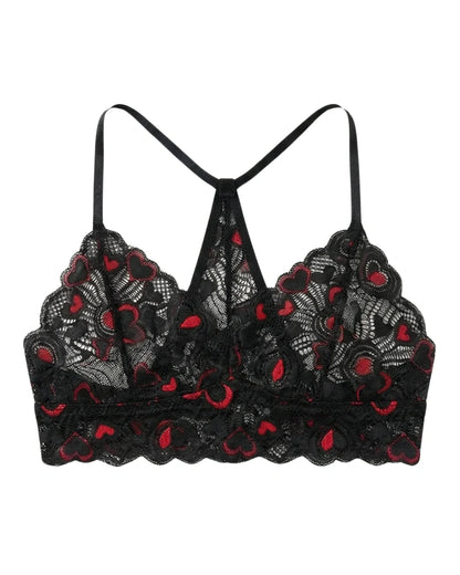 Non Padded Bra Set - Heart Lace