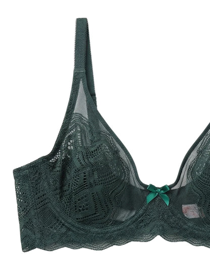 Non-Padded Lace Bra - June - Green