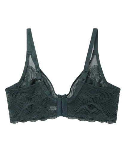 Non-Padded Lace Bra - June - Green