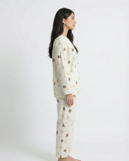 Summer Crinkled Pajama Suit - Bunny Charm