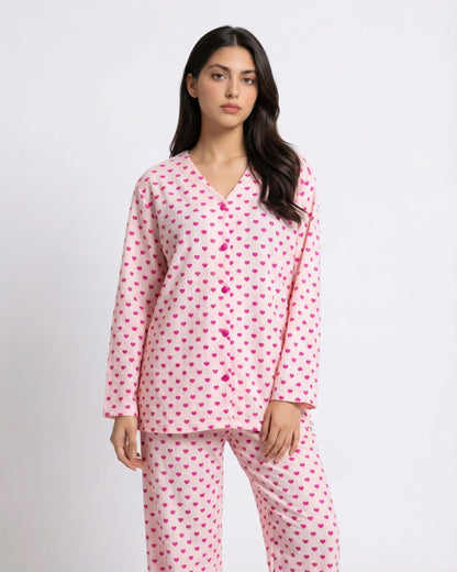 Summer Crinkled Pajama Suit - Love Checks