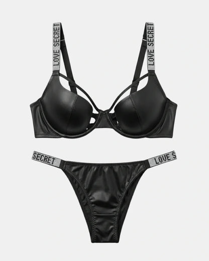 Non Padded Underwire Bra Set - True Fit - Black