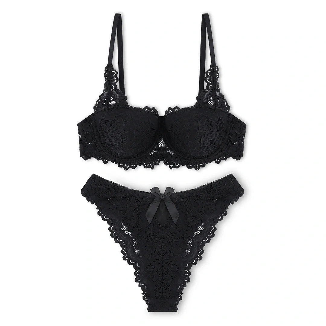 Skyler Embroidered Padded Bra and Panty Set