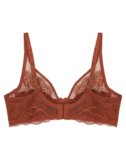 Non-Padded Lace Bra - June - Rust