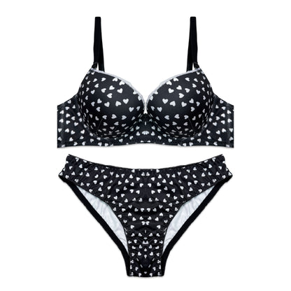 Padded Bra Set -  Noir Heart