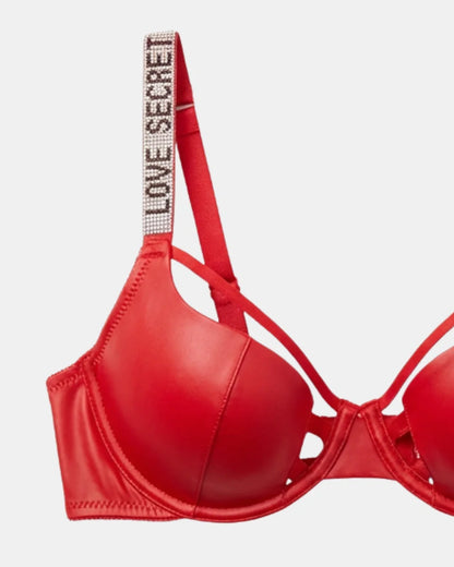 Non Padded Underwire Bra Set - True Fit - Red