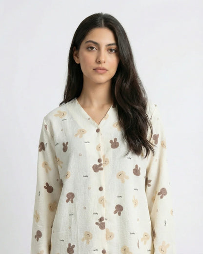Summer Crinkled Pajama Suit - Bunny Charm