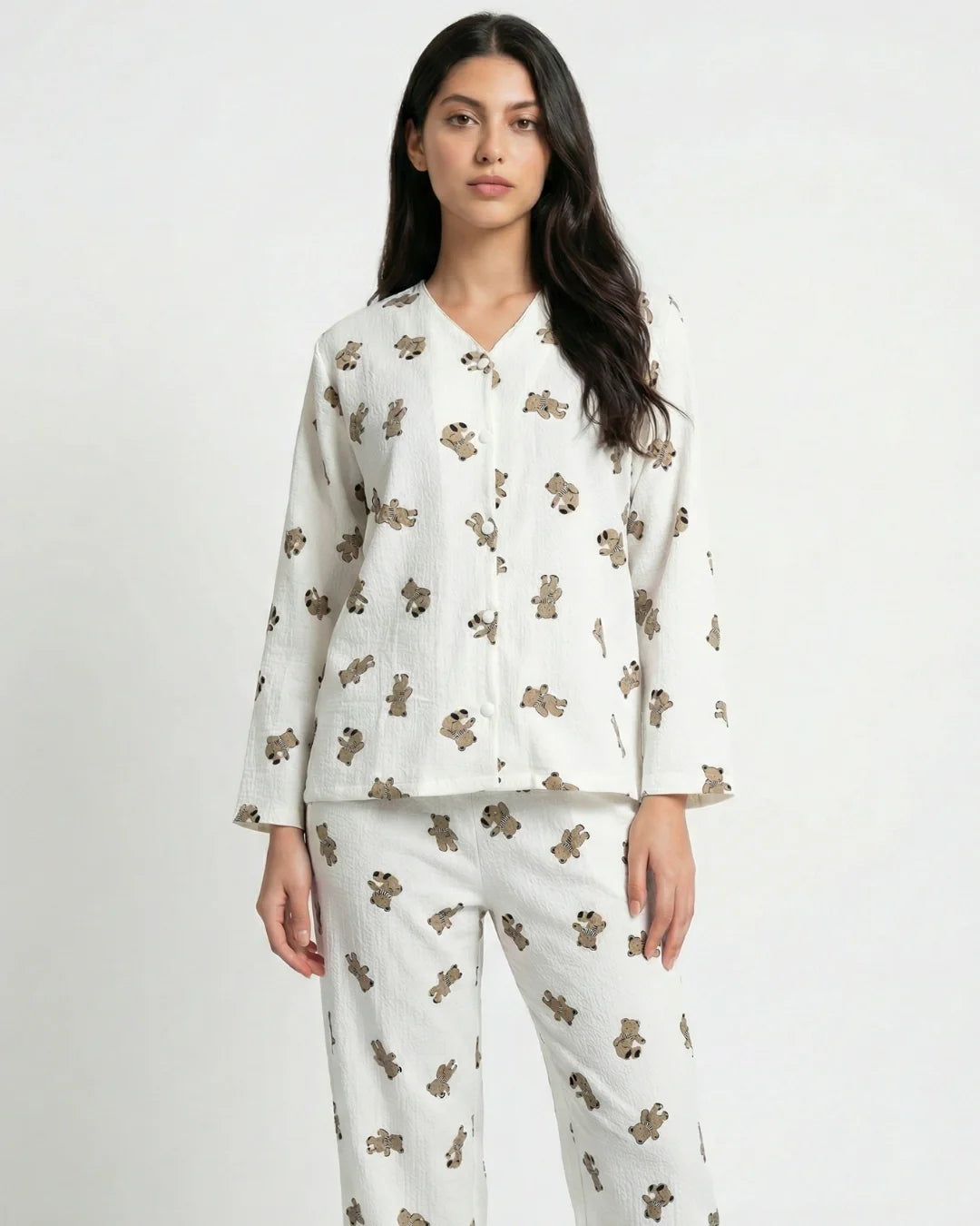 Summer Crinkled Pajama Suit - Little Teddy