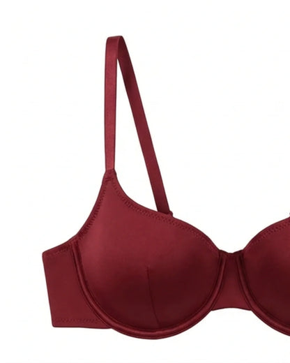 Non-Padded Bra Set -  Camille - Maroon