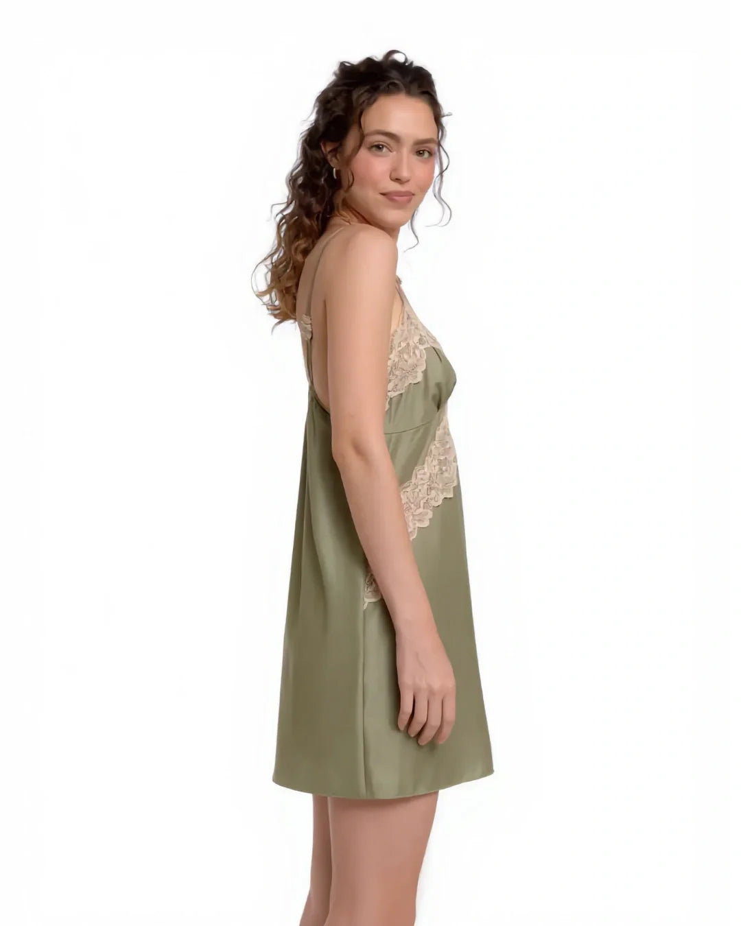 Babydoll Lingerie  -  Willow - Olive Green