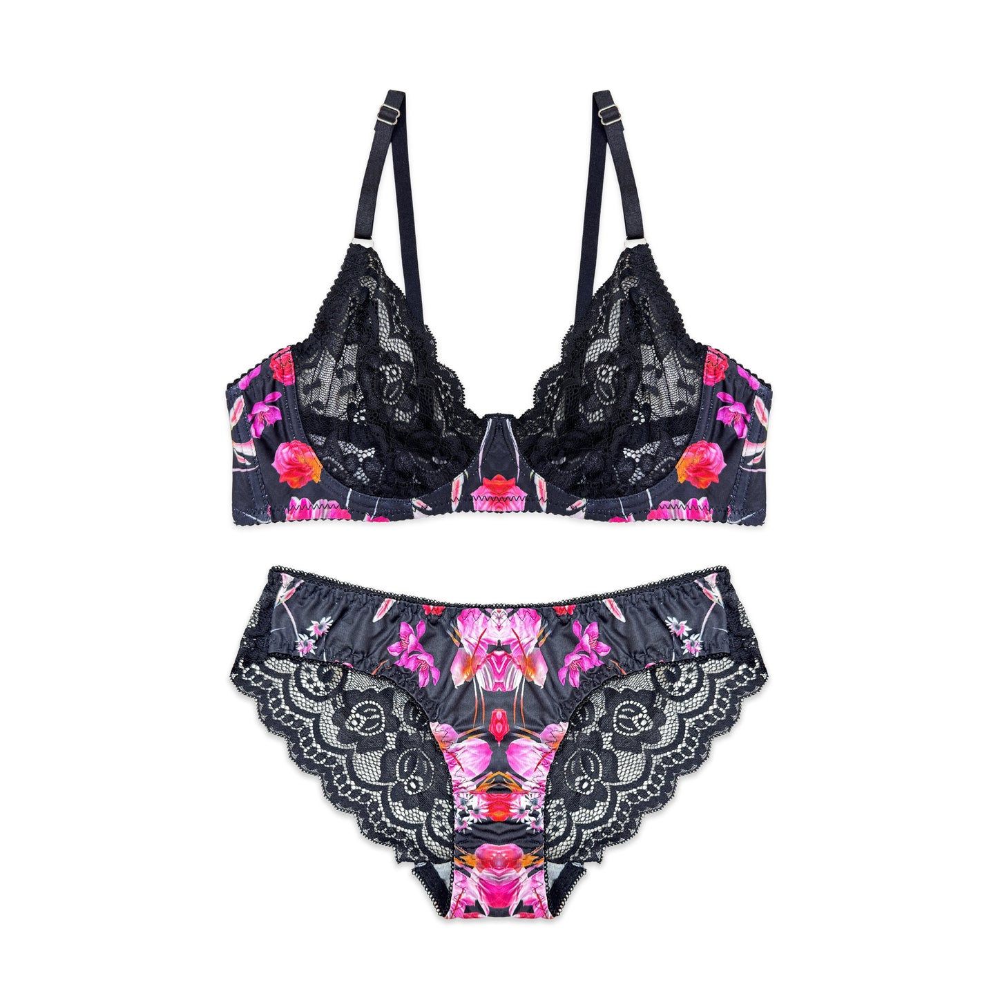 Rose Punch Non Padded Bra and Panty Set