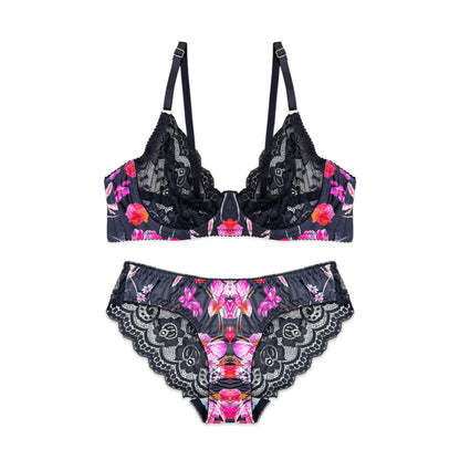 Rose Punch Non Padded Bra and Panty Set