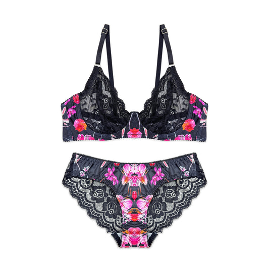 Rose Punch Non Padded Bra and Panty Set