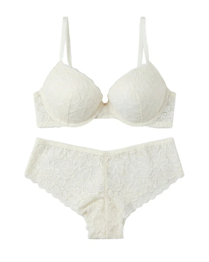 Padded Bra Set - Elviora - Off White