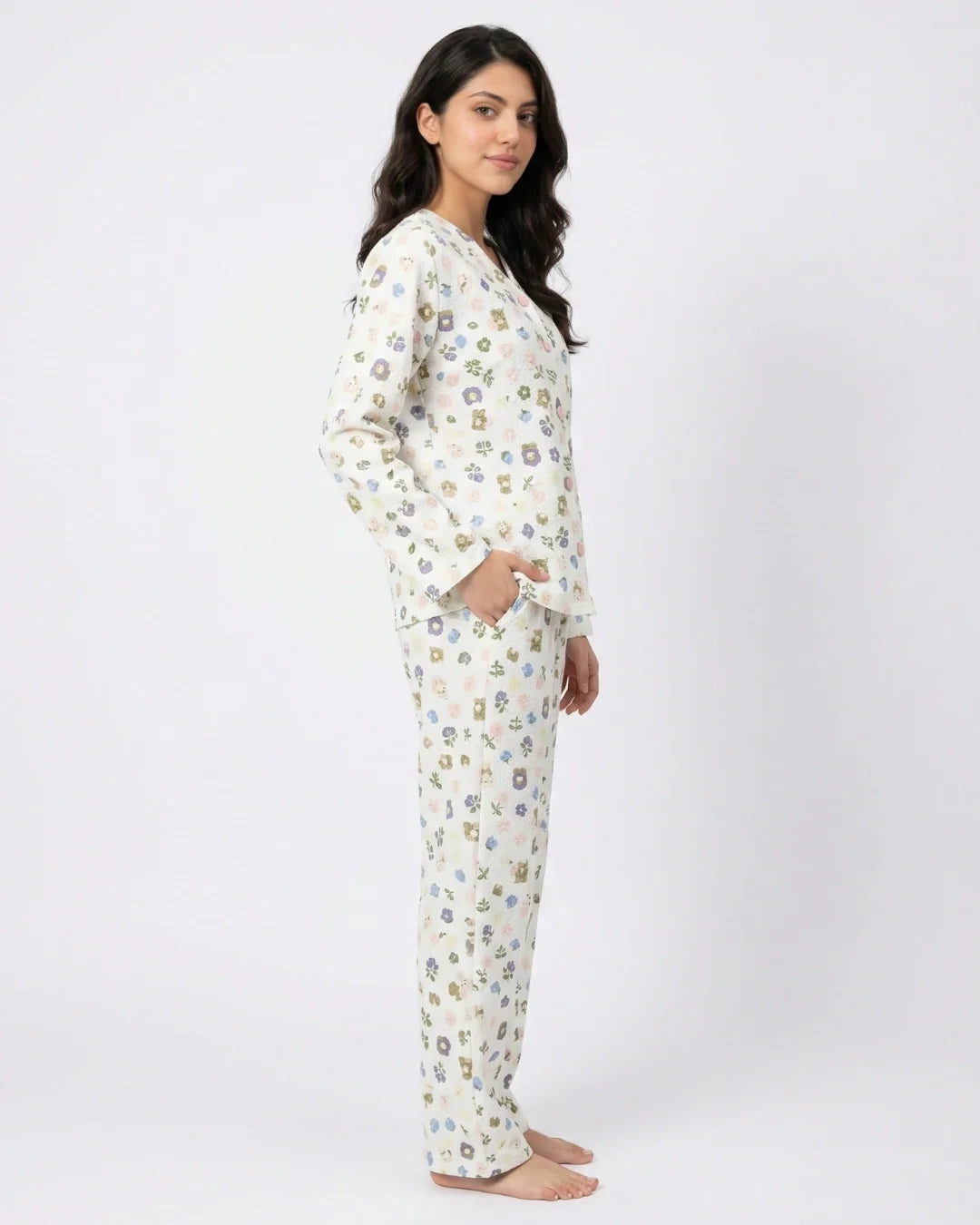 Summer Crinkled Pajama Suit - Pastel Bloom