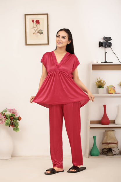 Silk PJ Set - Avena - Pink