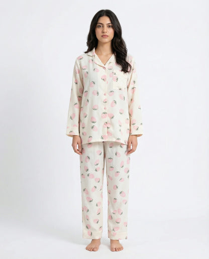 Summer Crinkled Pajama Suit - Juicy Blush