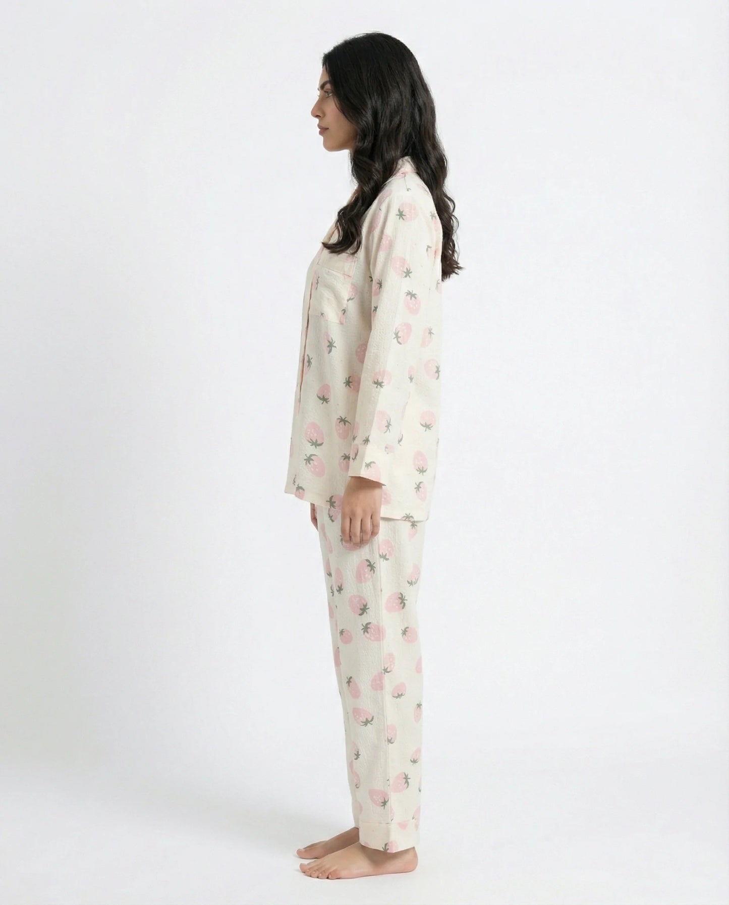 Summer Crinkled Pajama Suit - Juicy Blush